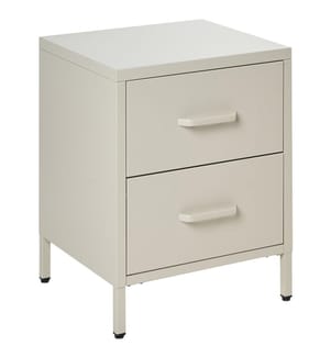 Nachttisch mit 2 Schubladen MALAVI Metall Beige