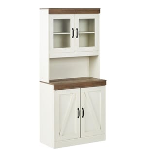 Vitrine mit Glastüren KALBARRI 80 cm Braun / Weiss