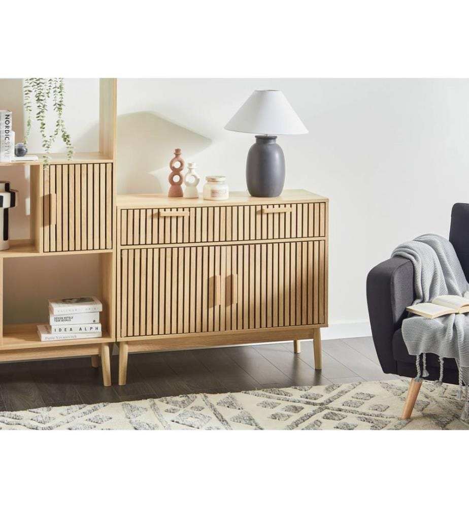 Commode 2 portes LYNWOOD Marron clair