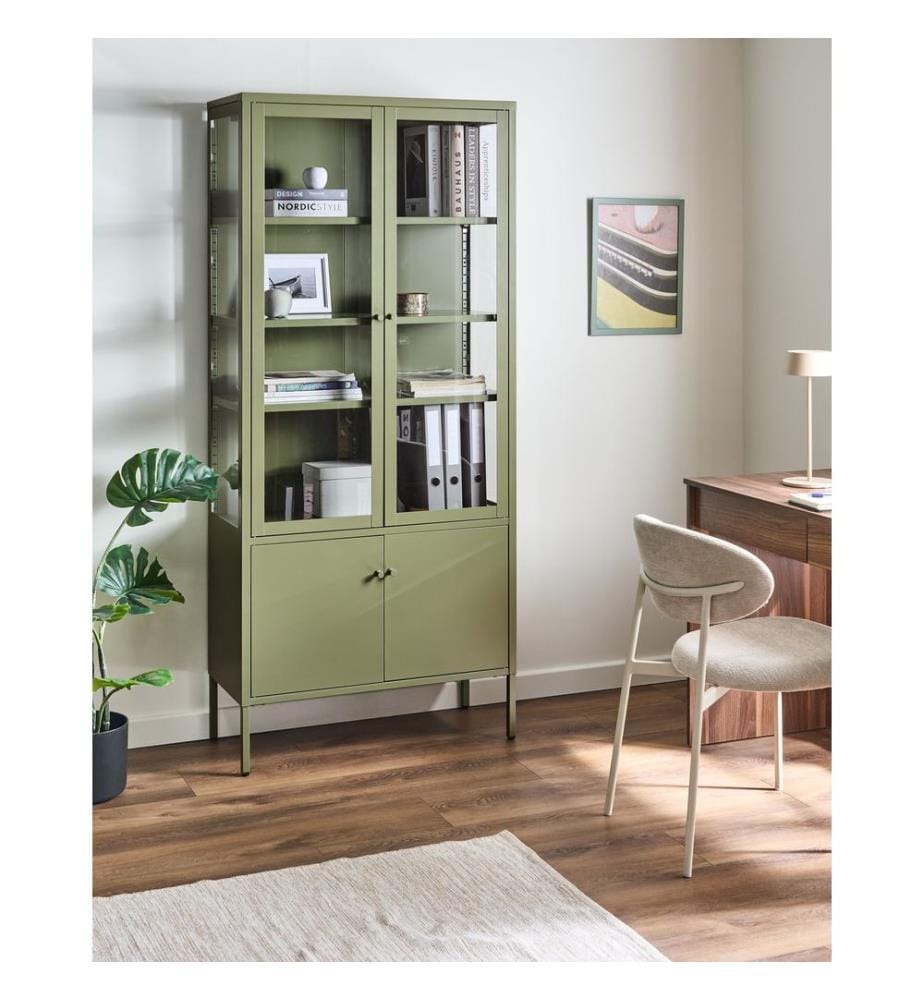 Vetrina in vetro OXTED Metallo 80 cm Verde