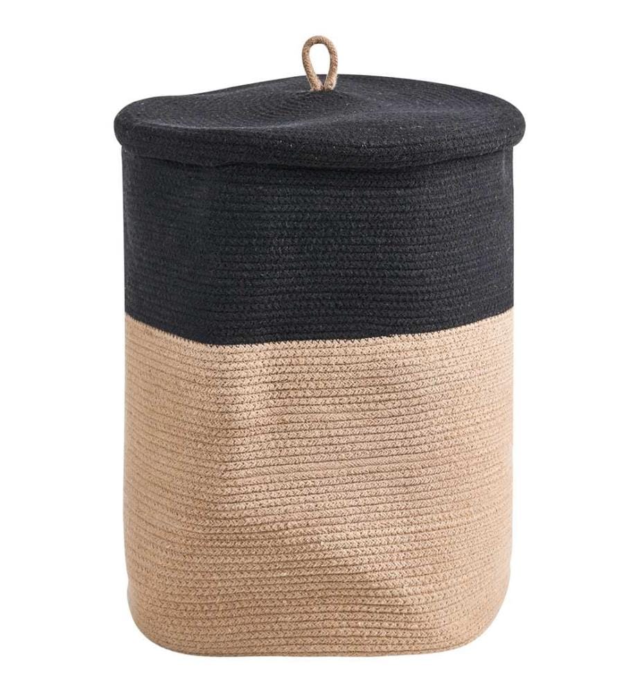 Set di 2 cestini SILOPI Cotone Nero/Beige