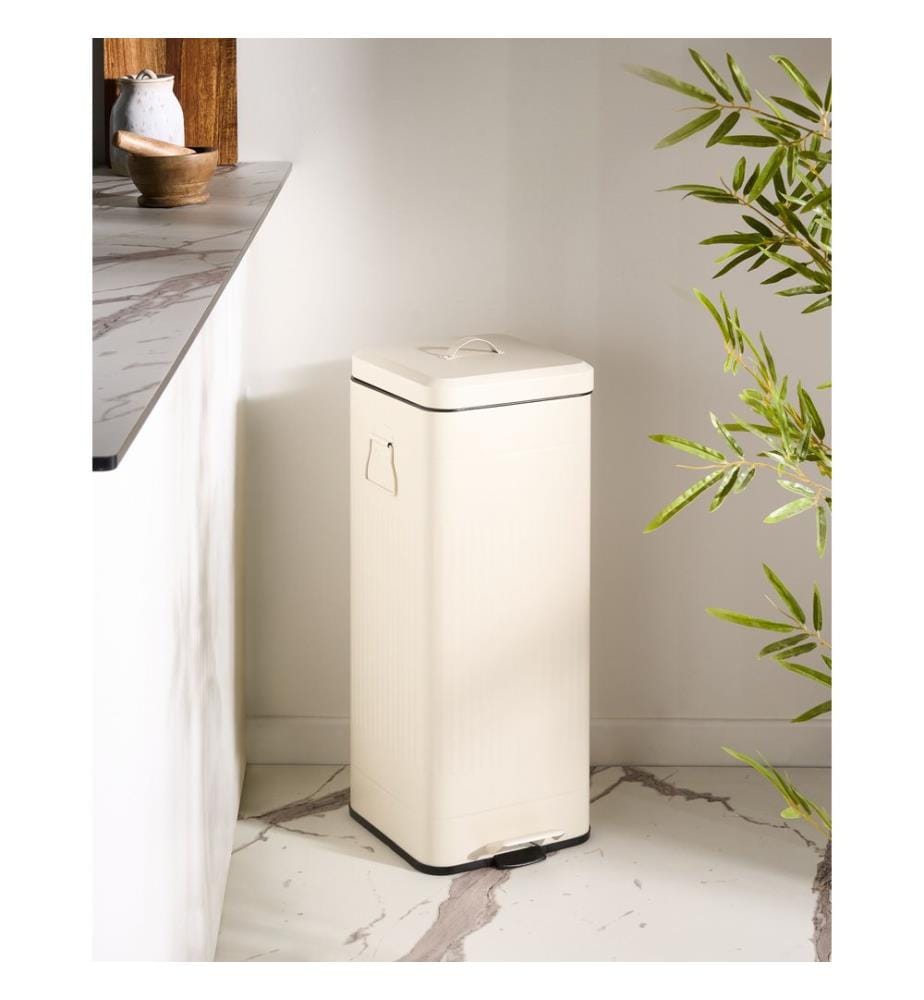 Cestino per i rifiuti 30 L ECOCOMFORT Metallo Beige