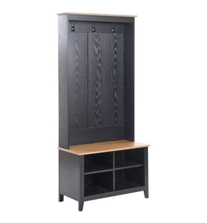 Scarpiera con appendiabiti DURACK Nero/Marrone chiaro