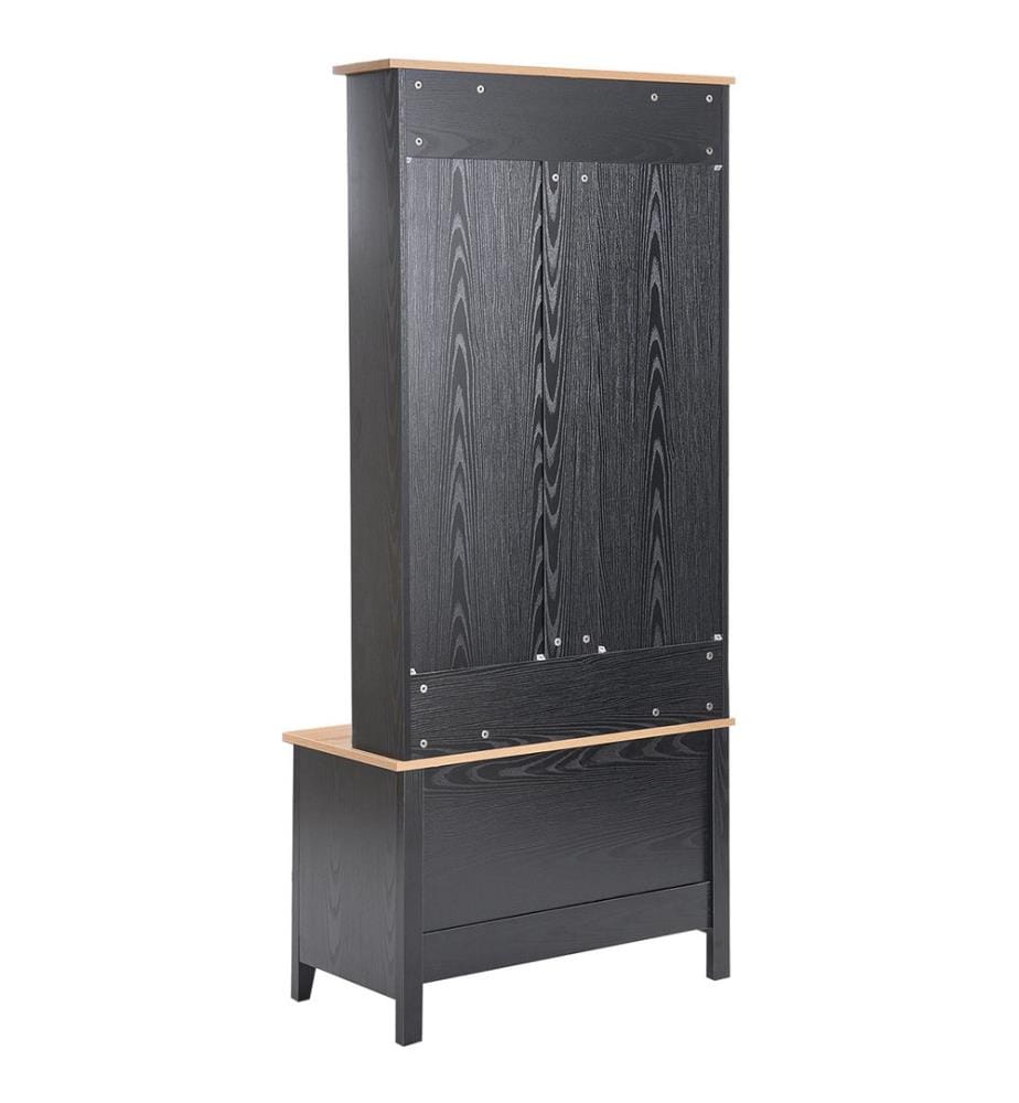Scarpiera con appendiabiti DURACK Nero/Marrone chiaro