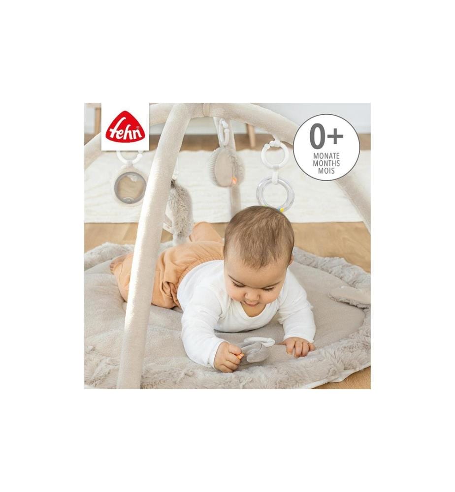 FEHN - 3-D-Activity-Decke Faultier, Grau/Beige