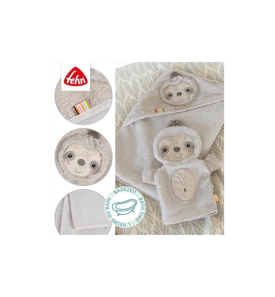 FEHN - Cape de bain paresseux Gris/beige