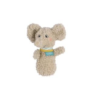 FEHN - Greifling Mini-Rassel Elefant, Grau, Plüsch / Velours, 12 cm