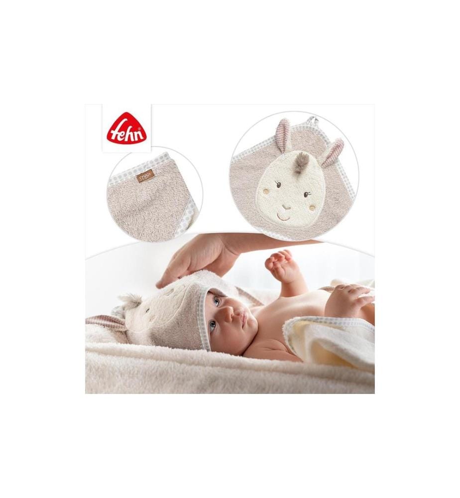 FEHN - Serviette de bain à capuche Lama Pérou 80 x 80 cm