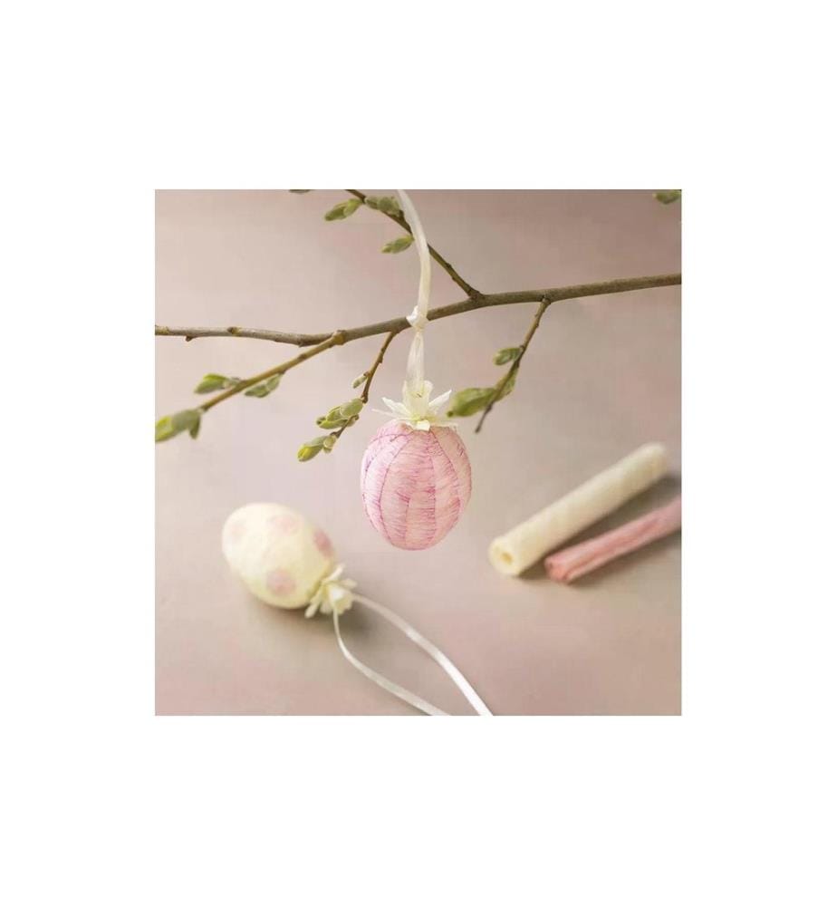 CREATIV COMPANY - Bastelset Mini Krepppapier Eier 1 Stück, Mehrfarbig