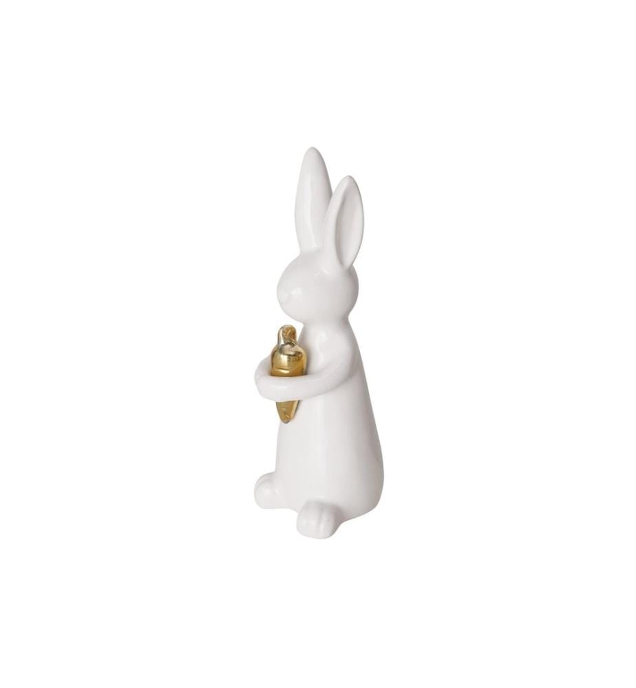 BOLTZE - Présentoir Lapin Hopsi 15 cm, céramique, blanc