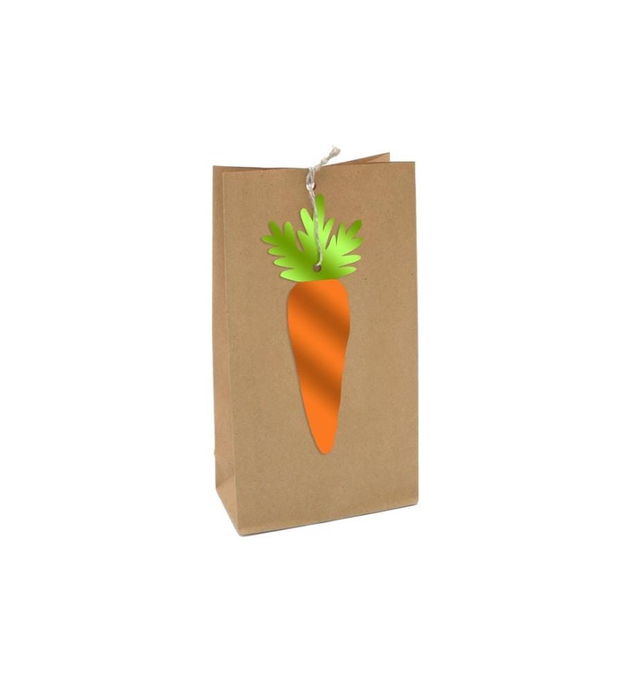 Braun + Company Geschenktasche Ostern 2 Stück, 12 x 21 x 6 cm, Braun/Orange
