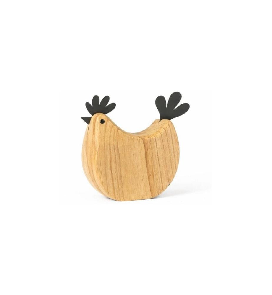 CHALET - Présentoir Poulet Henriette L 32 x 2 x 32 cm, Nature