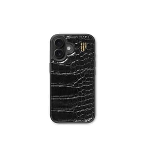 IDEAL OF SWEDEN - Coque arrière Croco iPhone 16 Plus Noir