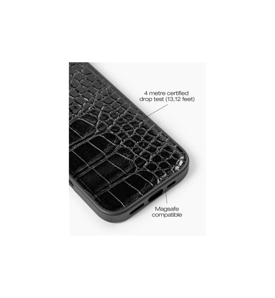IDEAL OF SWEDEN - Coque arrière Croco iPhone 16 Plus Noir