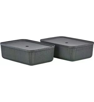 ZONE DENMARK - Boîte de rangement Pulp L 2 pièces, Noir
