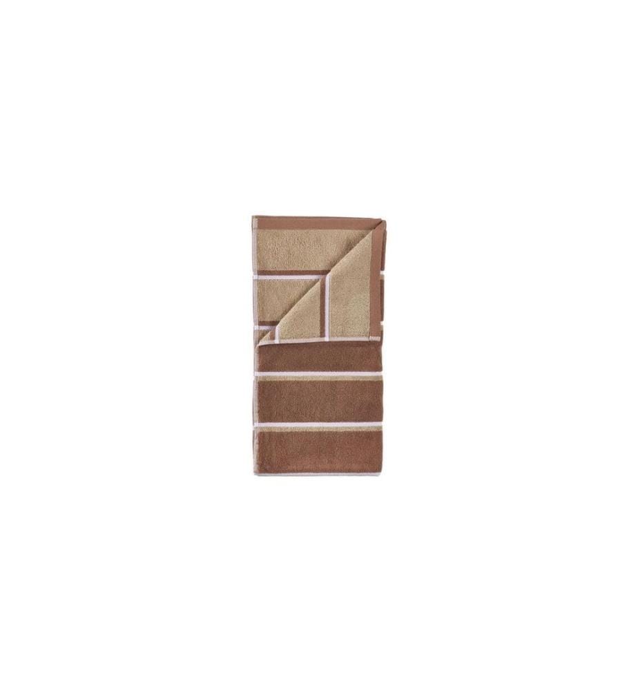 ZONE DENMARK - Handtuch 50 x 100 cm Terracotta/Camel/Lupine