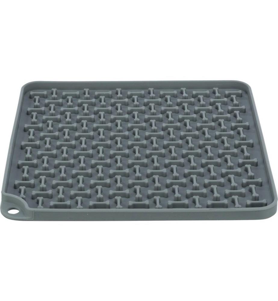 TRIXIE - Lick'n'Snack Matte, 20 × 20 cm, Dunkelgrau