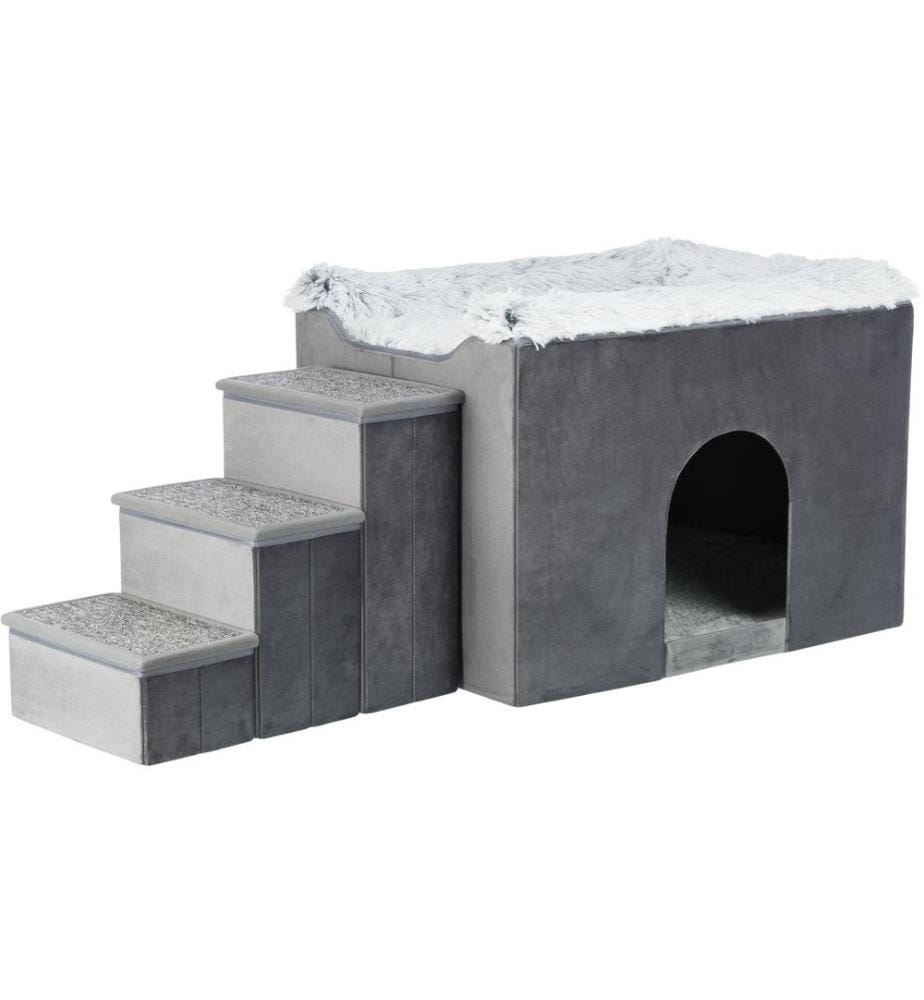 TRIXIE - Höhle Harvey mit Treppe, 119 × 47 × 50 cm, Grau