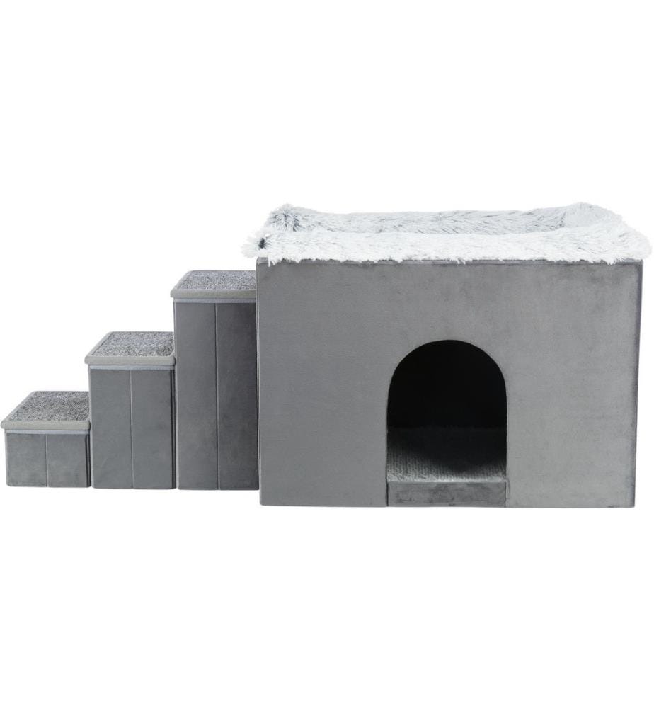 TRIXIE - Höhle Harvey mit Treppe, 119 × 47 × 50 cm, Grau