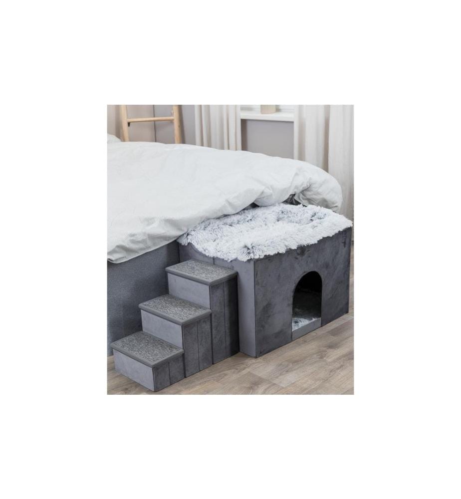 TRIXIE - Höhle Harvey mit Treppe, 119 × 47 × 50 cm, Grau