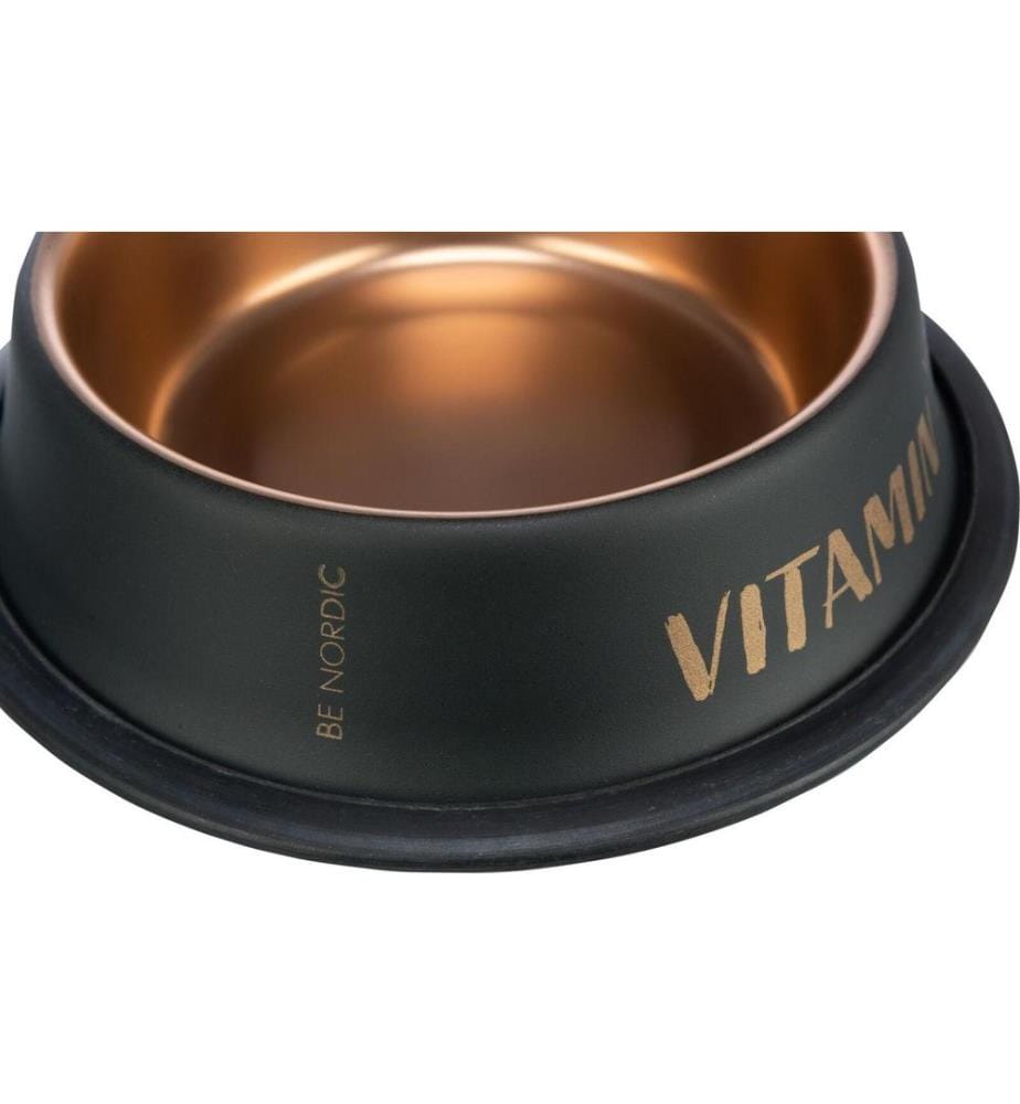 TRIXIE - Edelstahlnapf BE NORDIC 0.45 l, ø 19 cm, Schwarz/Bronze