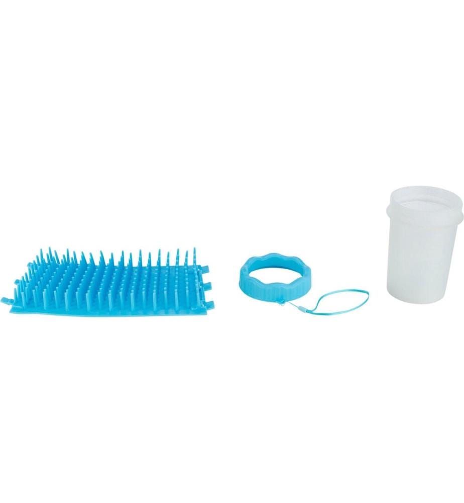TRIXIE - Pfotenreiniger, M-L, Silikon/PP, Blau