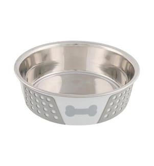 TRIXIE - Edelstahlnapf mit Silikonumrandung 1.4 l / ø 21 cm