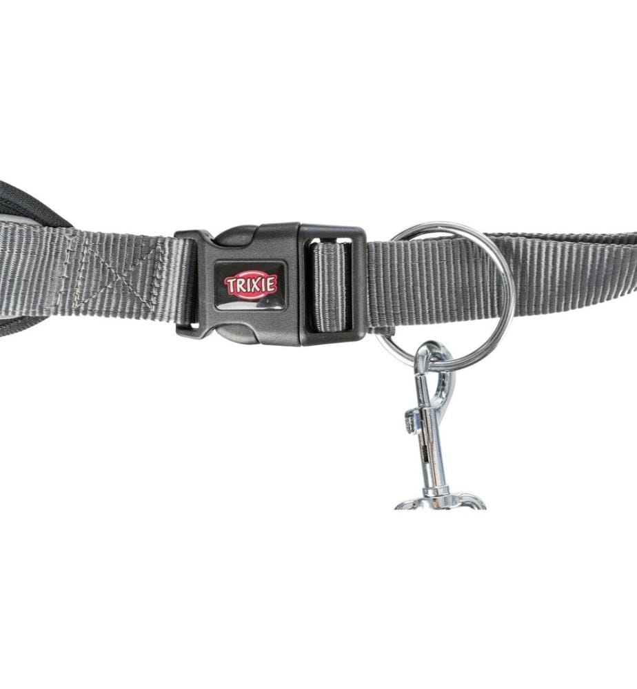TRIXIE - Laisse de jogging Ceinture ventrale avec laisse M, Noir graphite