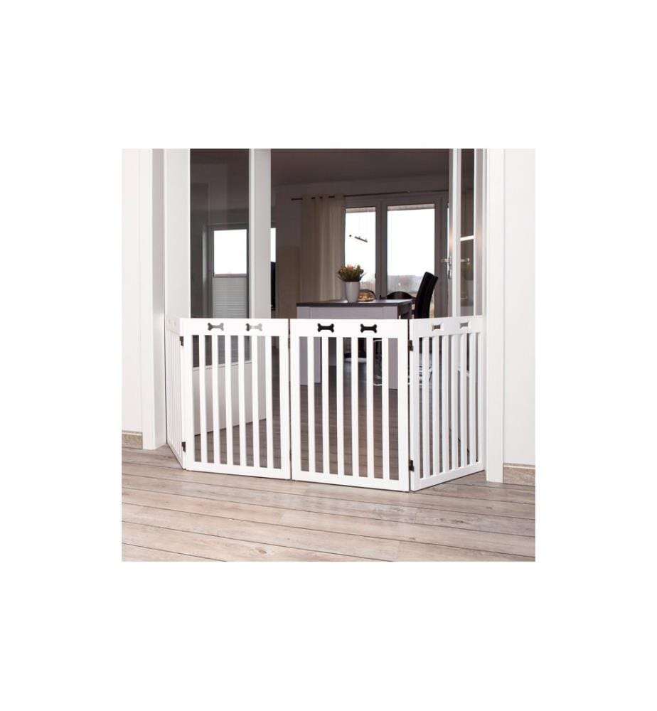 TRIXIE - Absperrgitter 4-teilig, 60 - 160 × 75 cm, Weiss