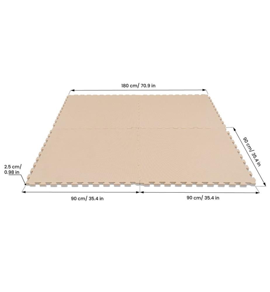 Tappeto puzzle XL 4 pezzi beige-bianco