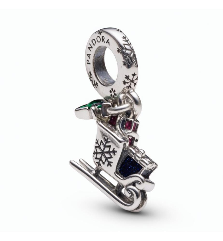 Charm Traîneau de Noël 2023 - Argenté