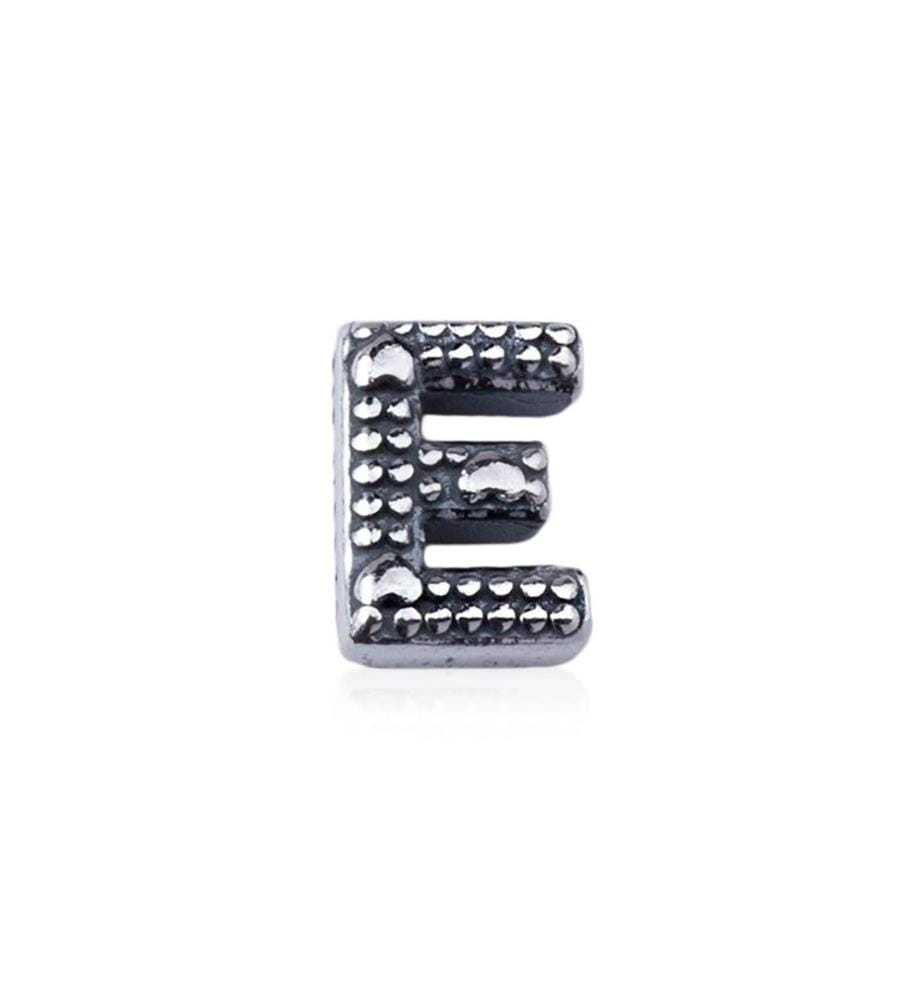 Charm piccolo in argento Lettera F - Placcato argento