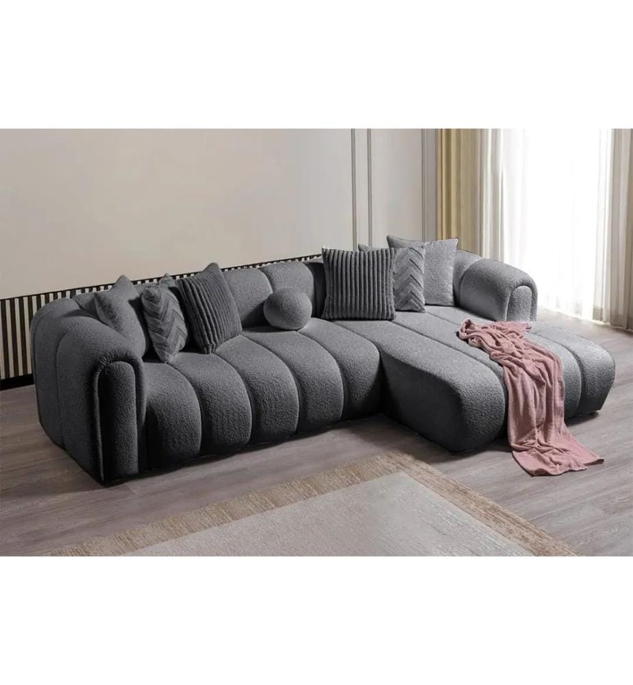 Divano angolare destro N-Line - Grigio scuro