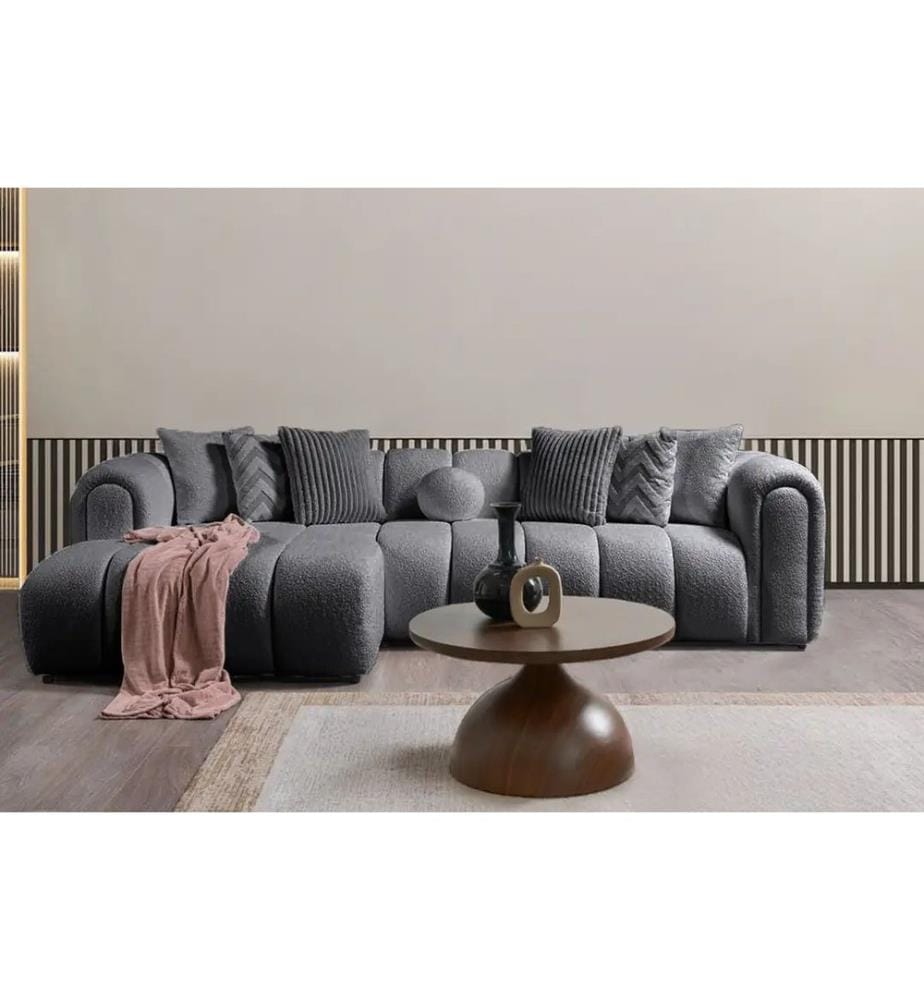 Divano angolare sinistro N-Line - Grigio scuro