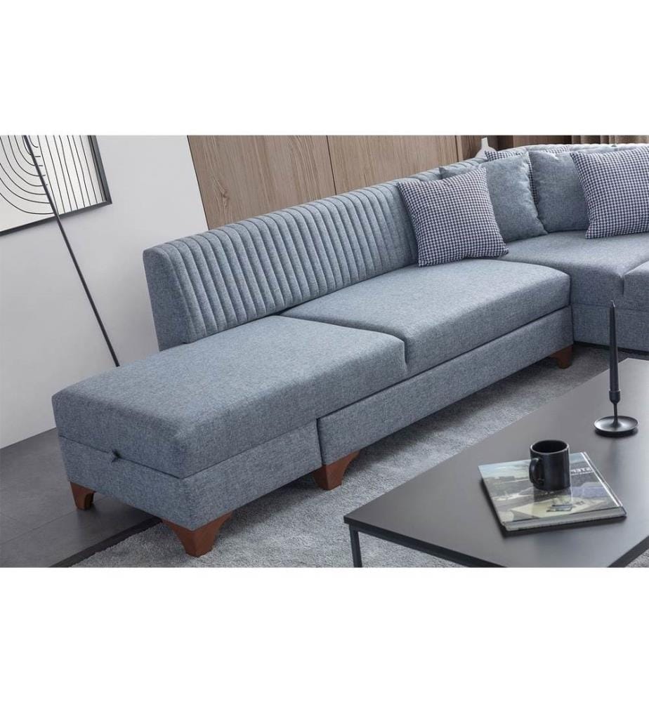 Divano letto angolare West Left - Grigio