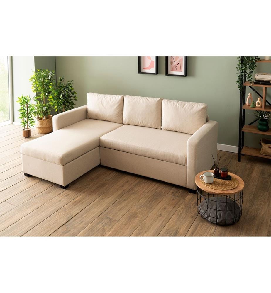 Divano letto angolare Kado - Crema