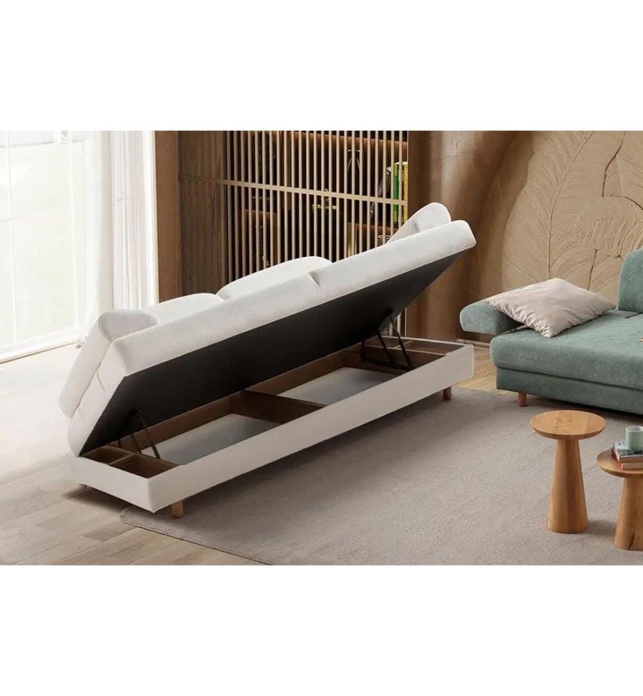Divano letto a 3 posti Aries - Bianco