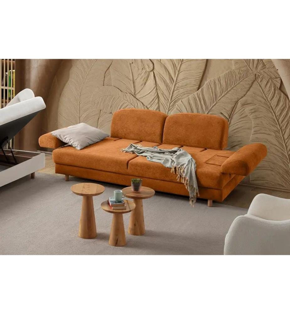 Divano-letto 3 posti Aries - Rouge Tuile