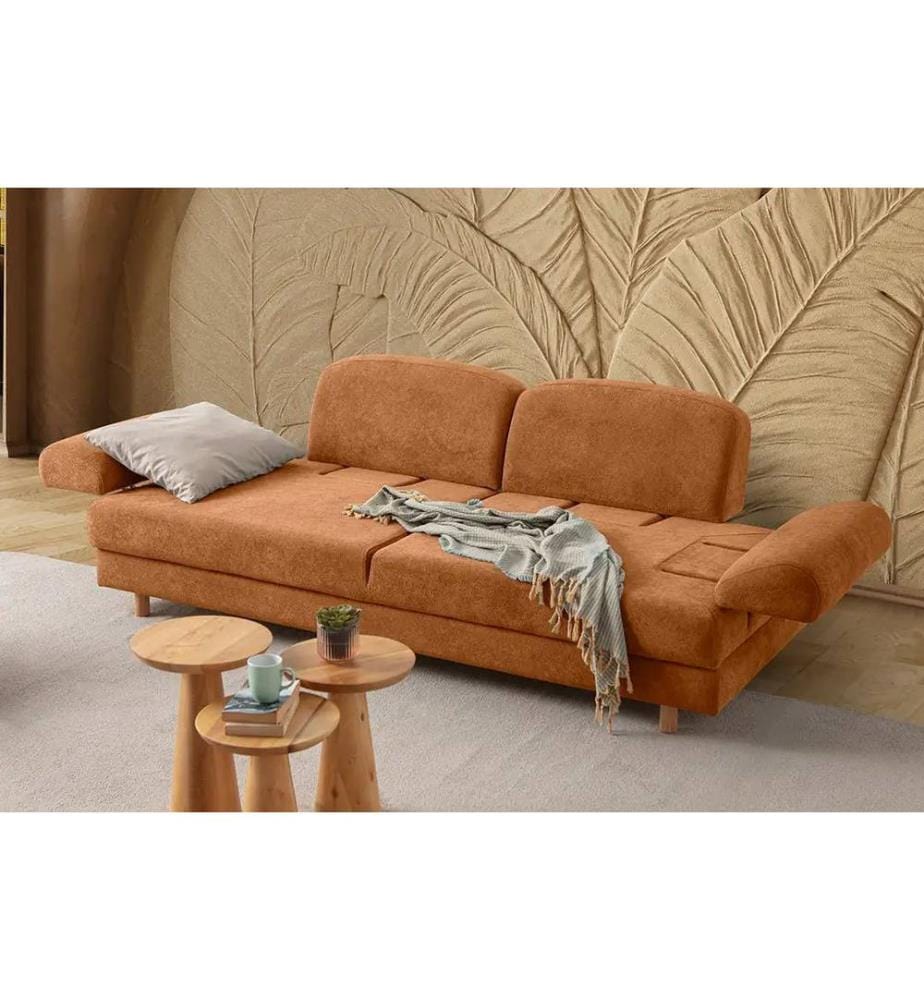 Divano-letto 3 posti Aries - Rouge Tuile