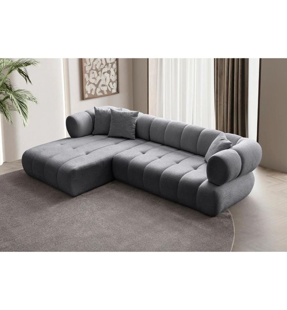 Divano angolare sinistro Petra - Grigio scuro