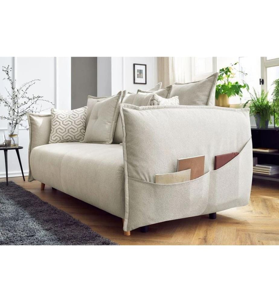 Divano letto 3 posti Puffy - Crema