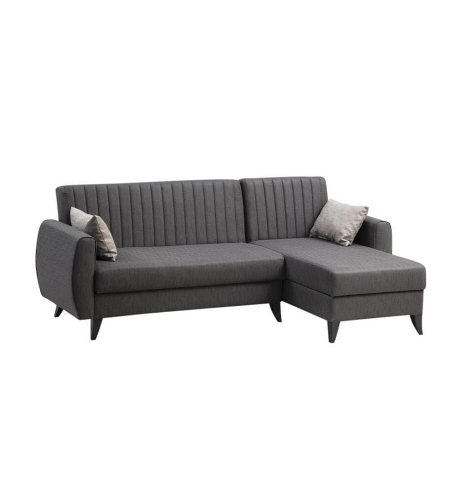 Divano letto angolare Alkon - Grigio scuro