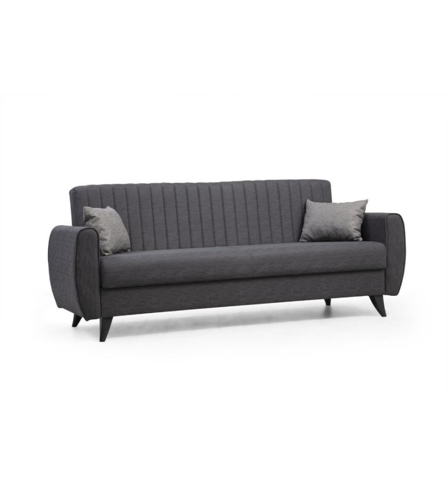 Divano letto 3 posti Alkon - Grigio scuro