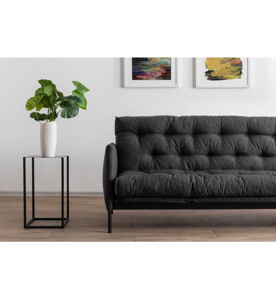 Divano letto a 3 posti Renge - Grigio scuro