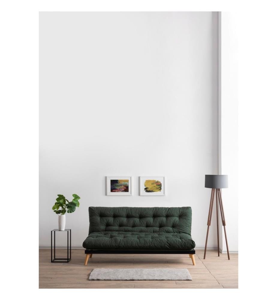 Divano letto a 3 posti Saki - Verde