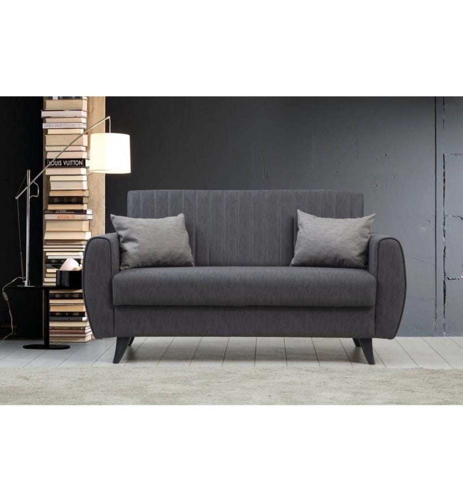 Divano letto 2 posti Alkon - Grigio scuro