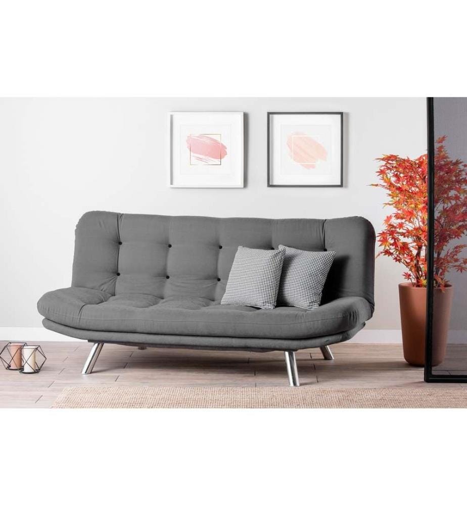 Divano letto a 3 posti Misa - Grigio