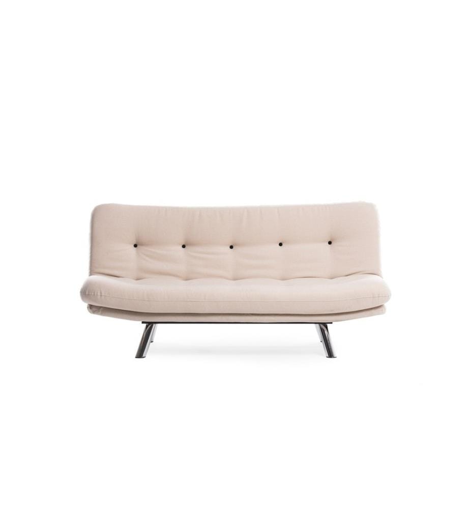 Divano letto a 3 posti Misa - Crema