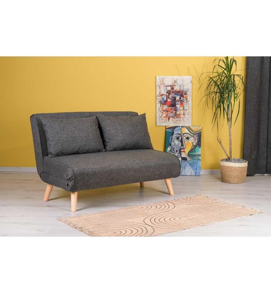 Divano letto Folde a 2 posti - Grigio scuro