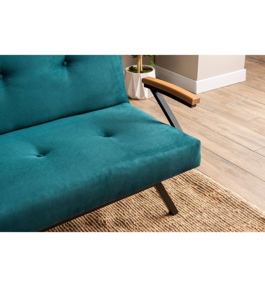Divano-letto 3 posti Zven - Vert Pétrole
